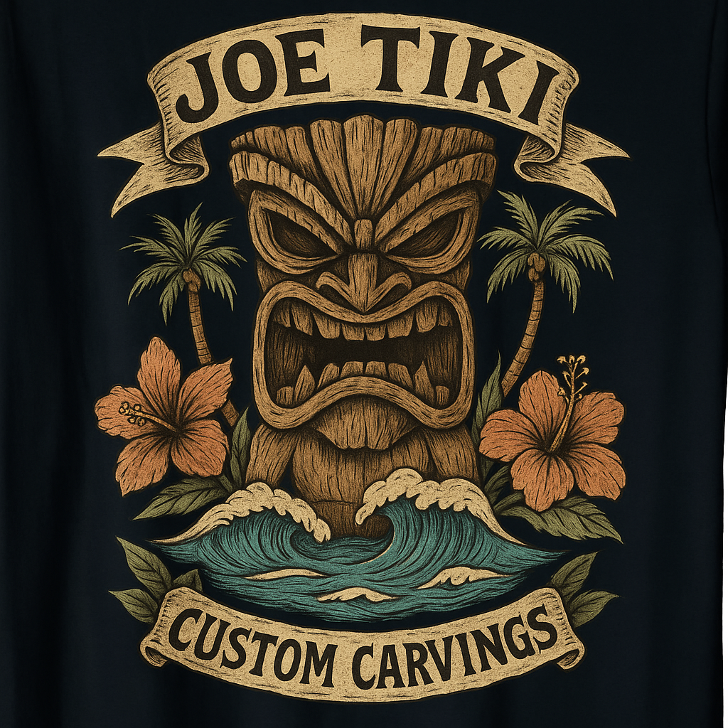 Joe Tiki Custom Carving T-Shirt