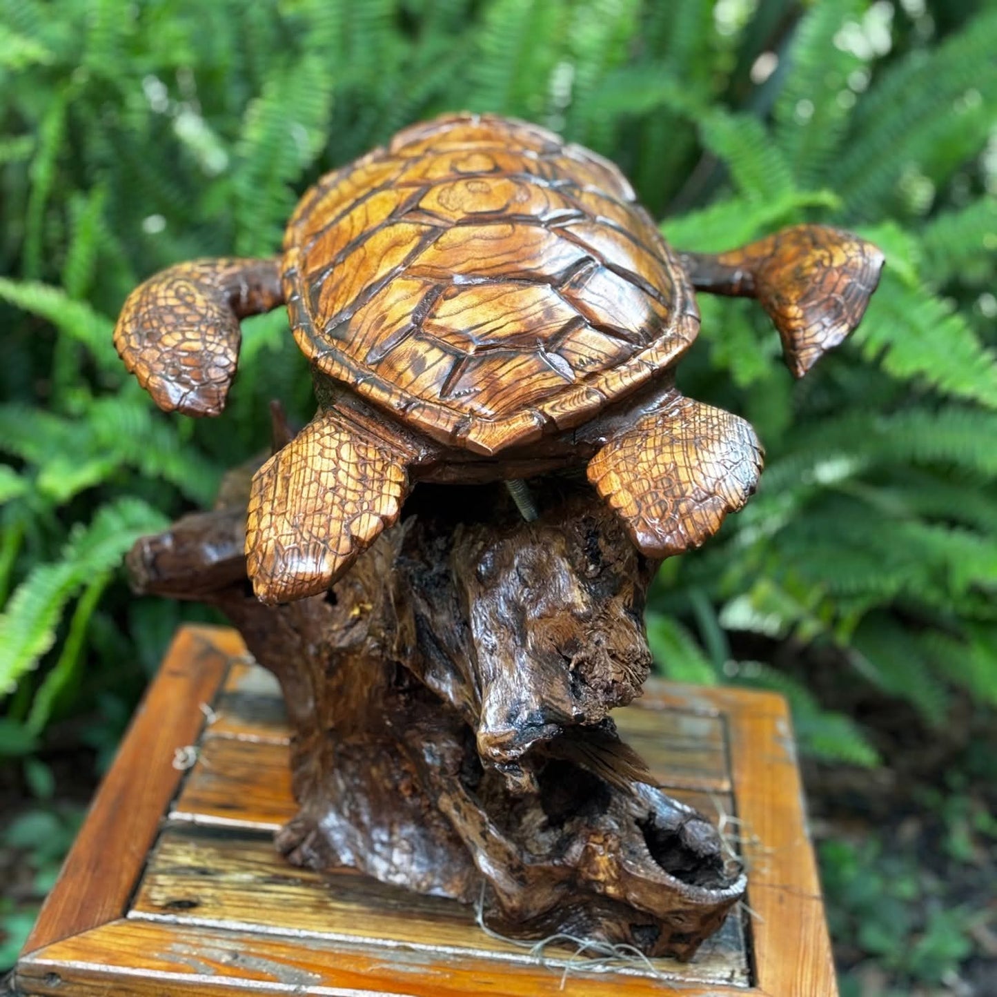 Sea turtle carving