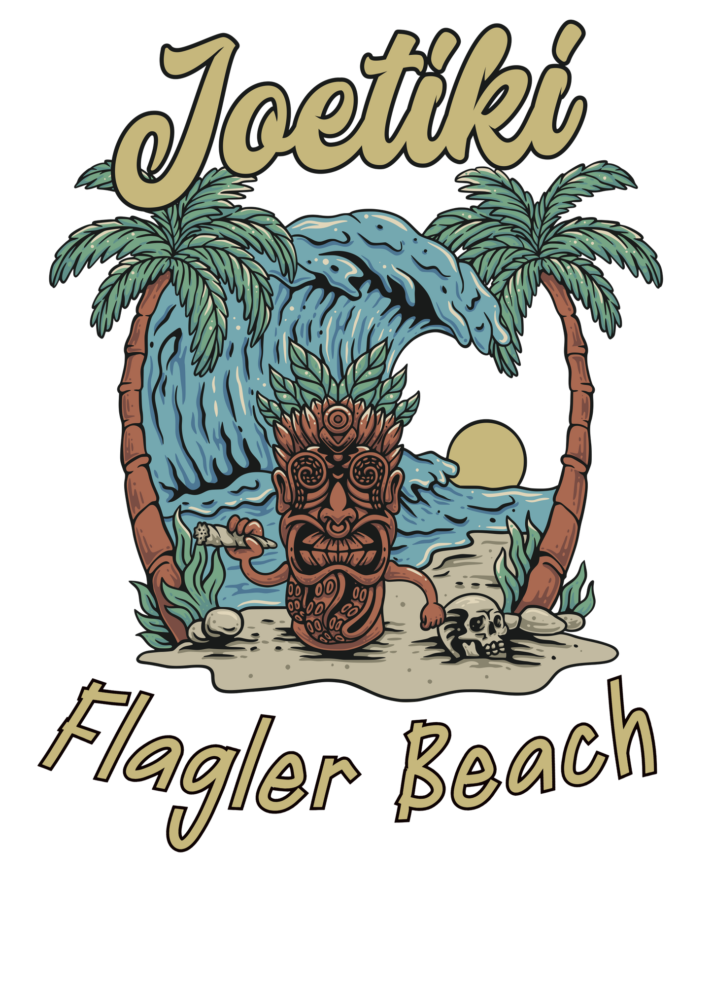 Joe tiki Flagler Beach T-shirt Black