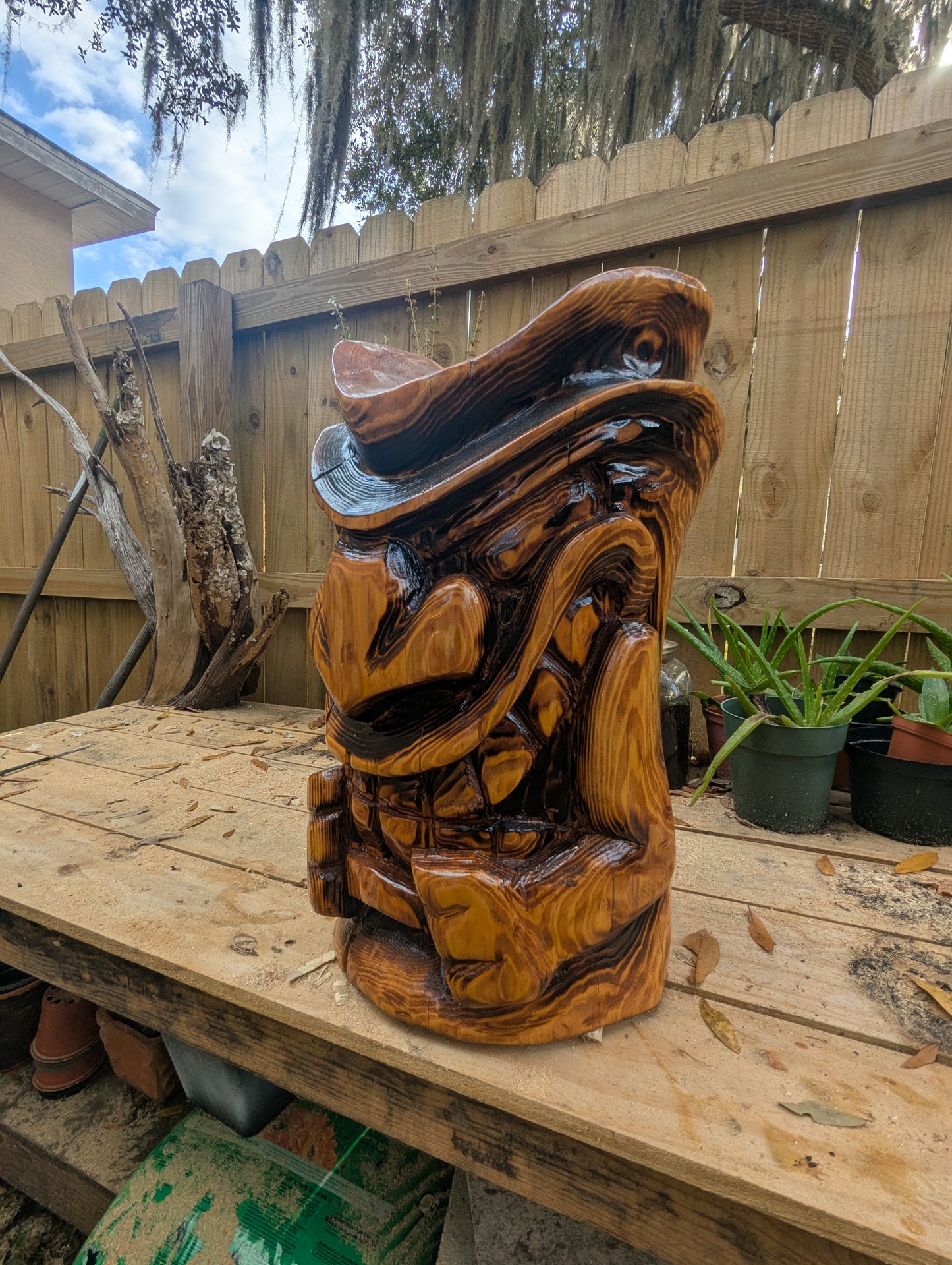 Red cypress tiki