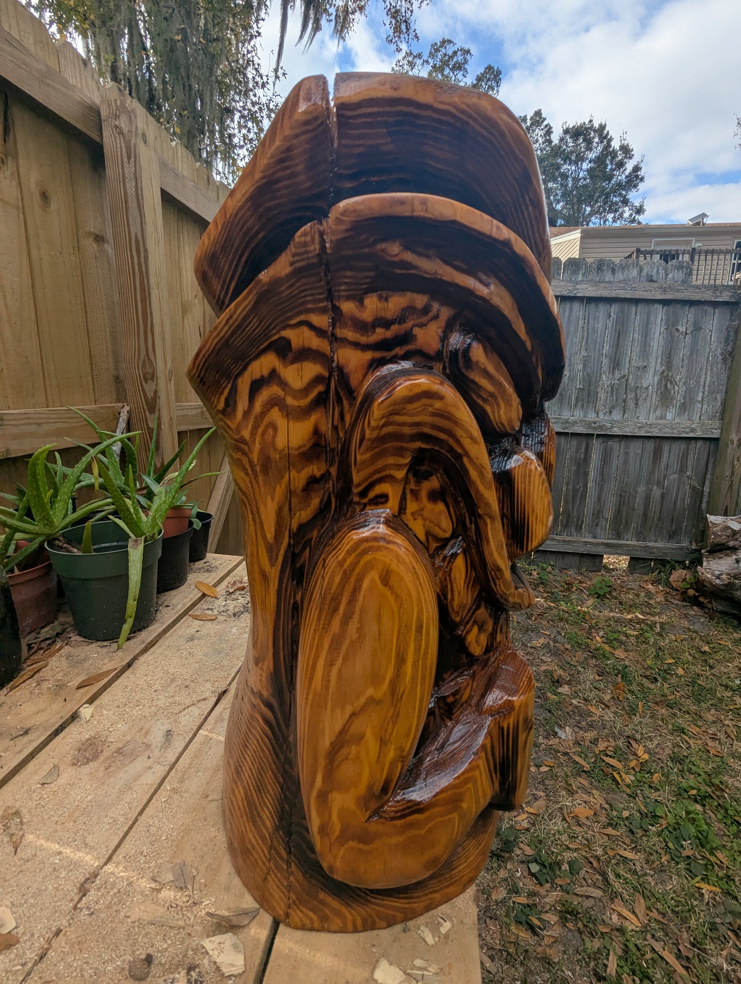 Red cypress tiki