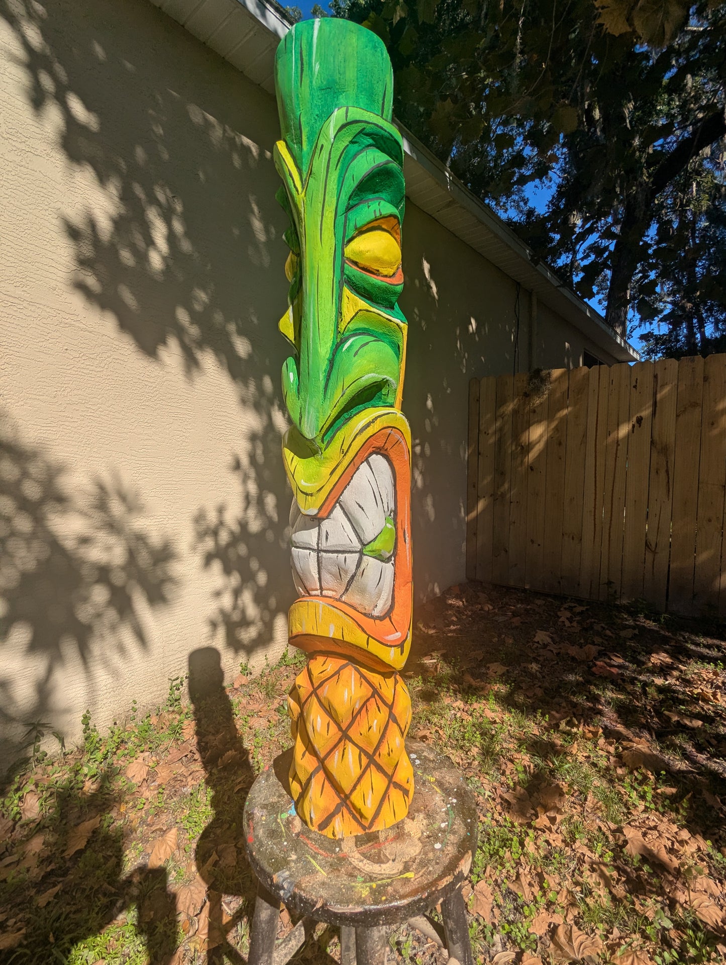 Pineapple painted tiki