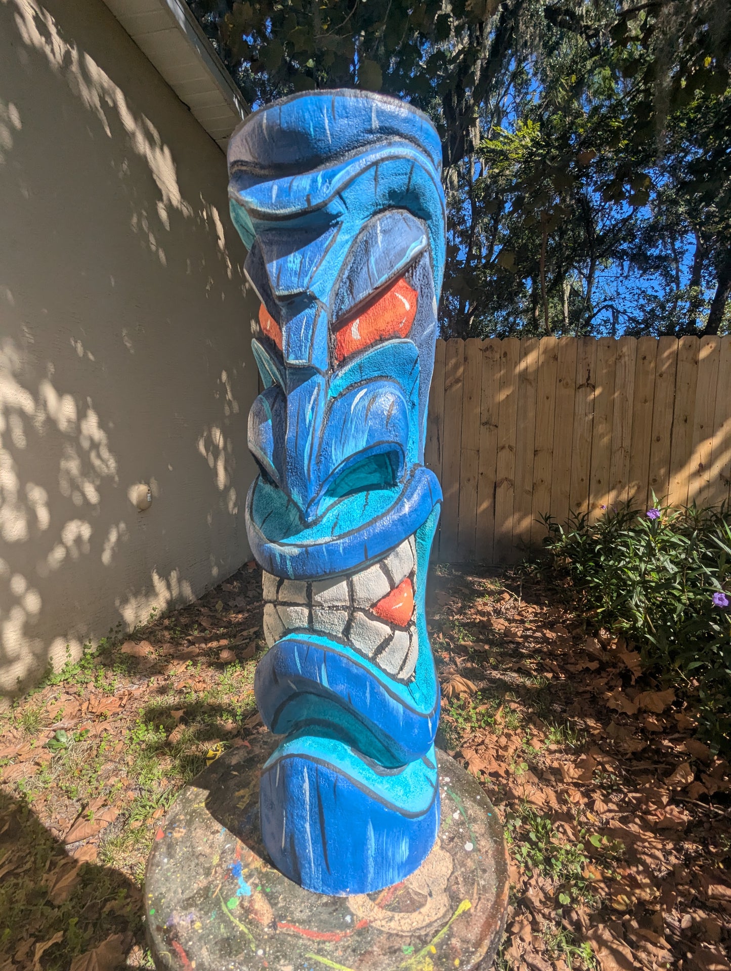 Blue painted tiki