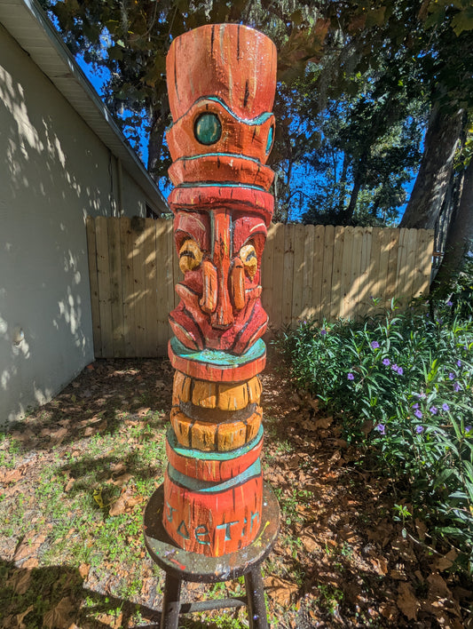 Pink painted tiki