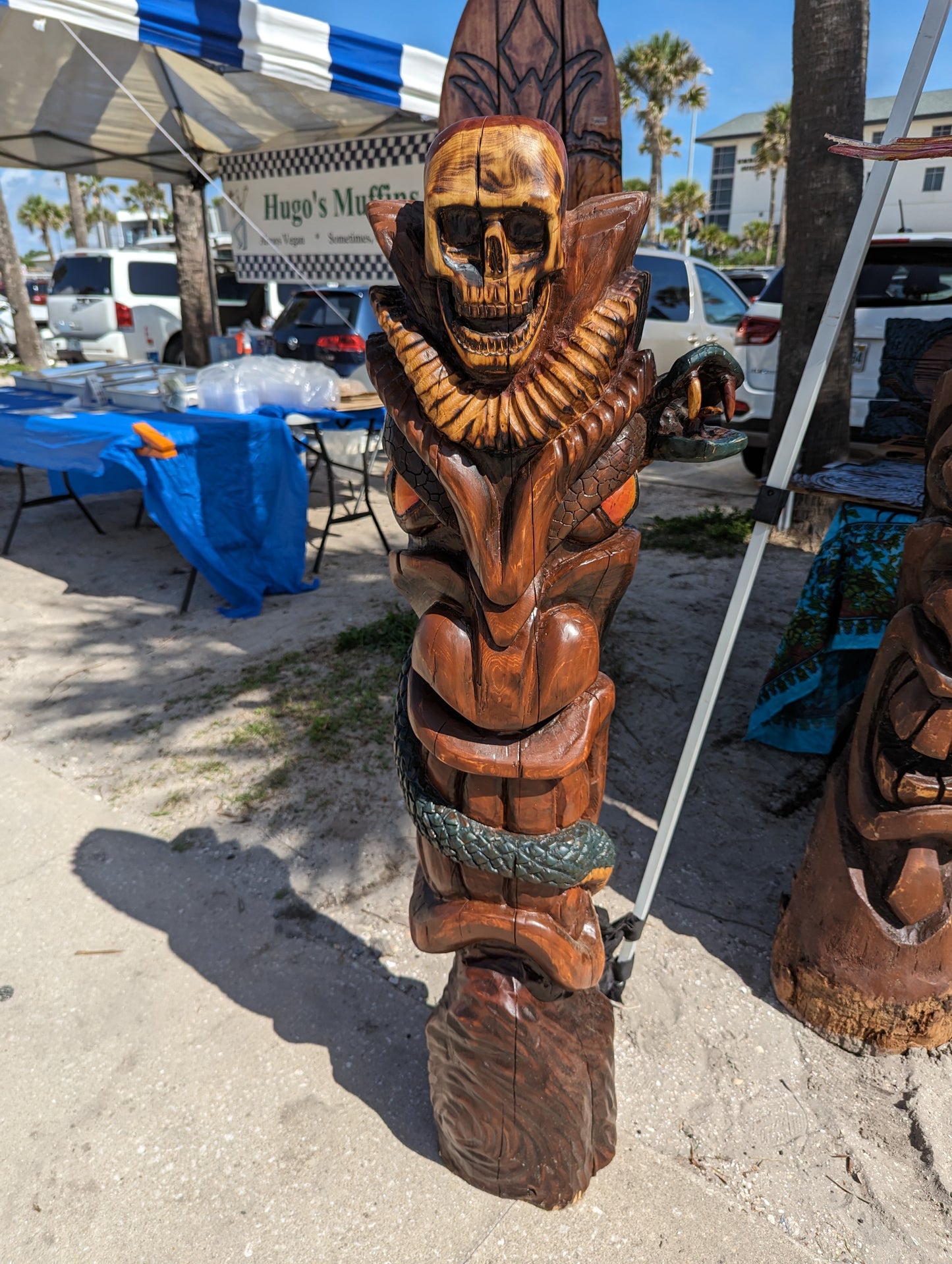 Snake and skull tiki