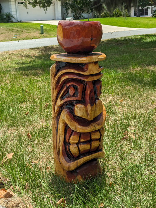 Red cedar tiki bowl.