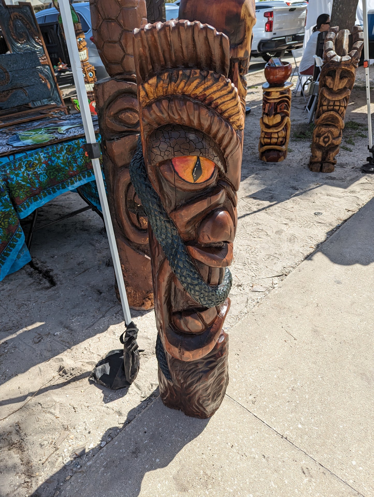 Snake and skull tiki