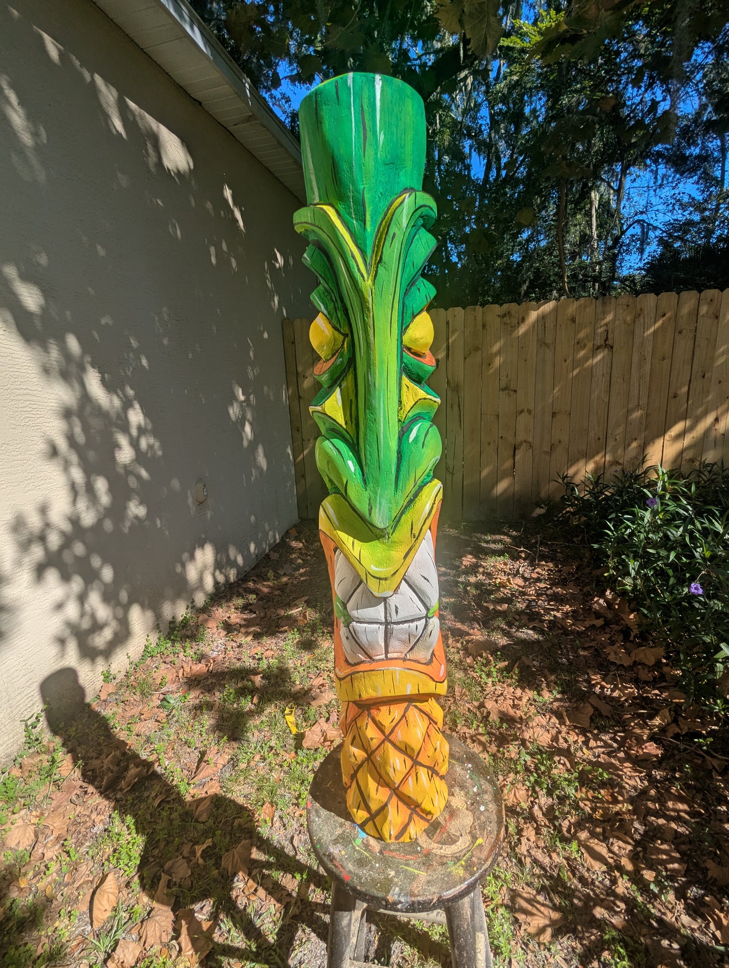 Pineapple painted tiki