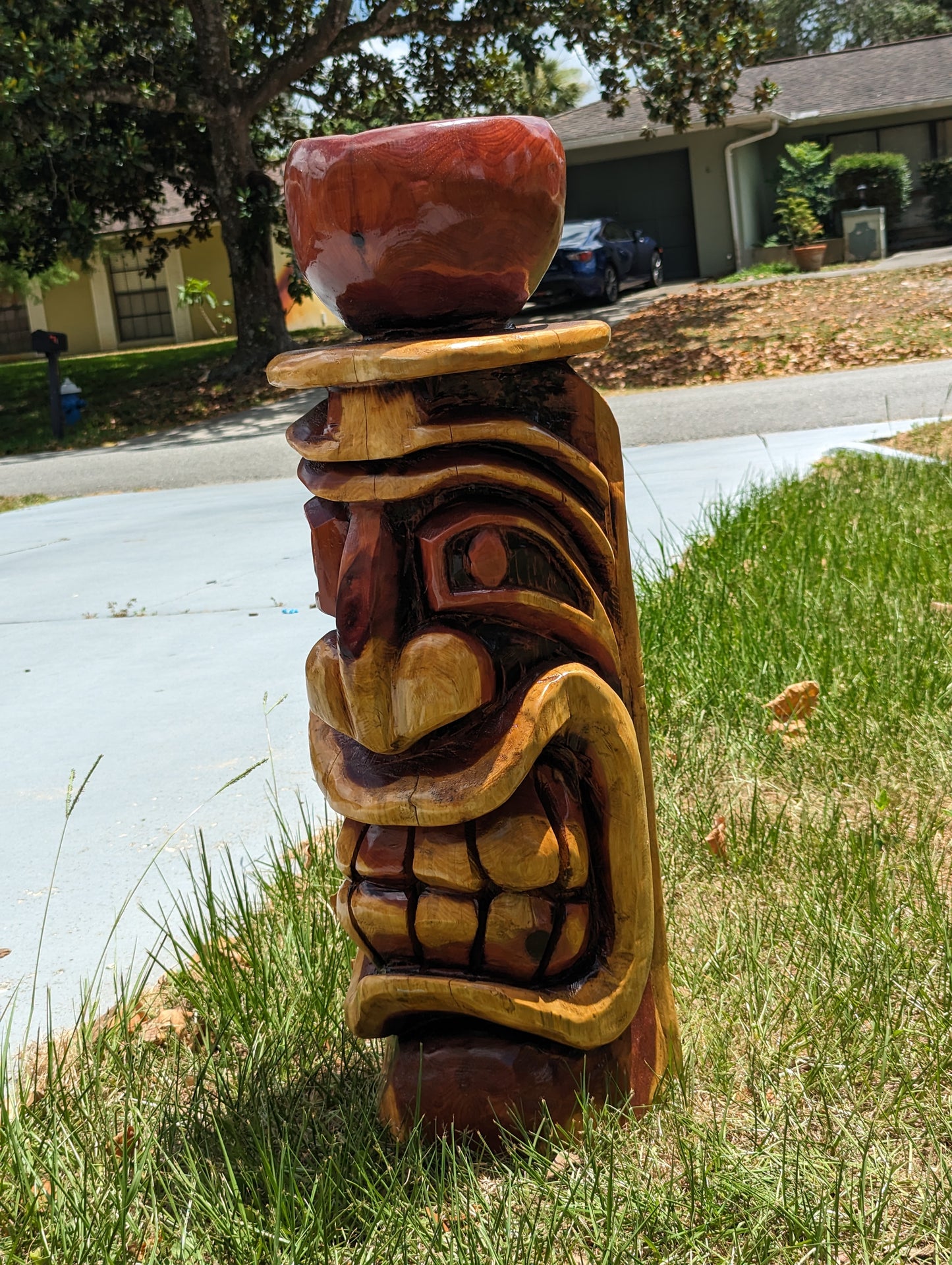 Red cedar tiki bowl.